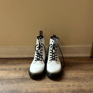 White Lace-Up Doc Martens 7